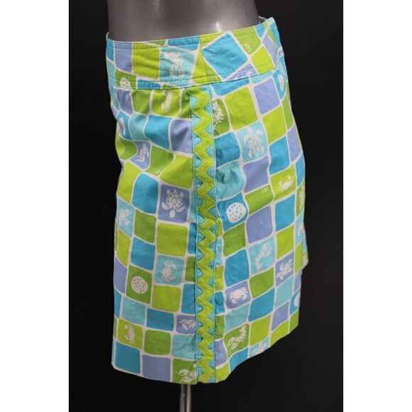 LILLY PULITZER VIA BLUE PERFECT SHOT TENNIS SKORT SIZE 2 MULTICOLOR COTTON BLEND - Picture 6 of 6